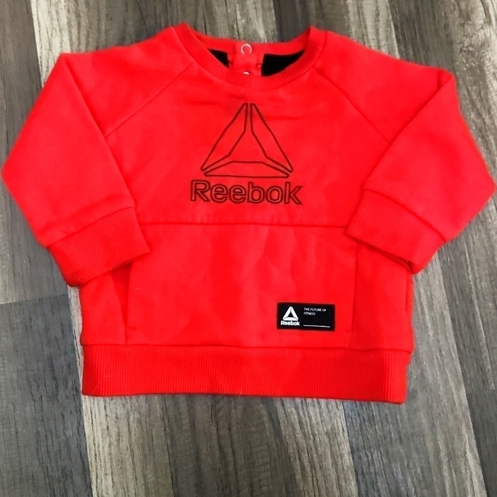 Reebok Red & Black Logo Sweat Shirt Size 3/6 Mo
